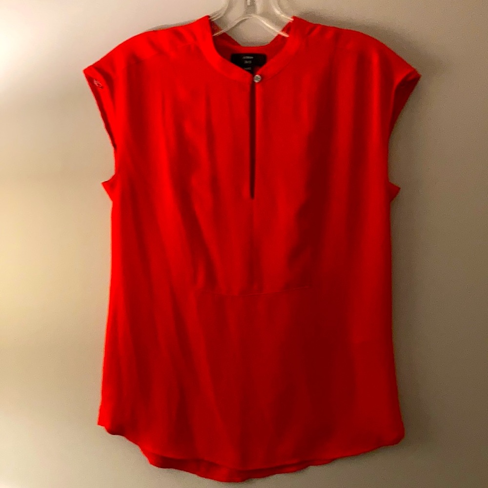 J. Crew 365 Crepe Red Keyhole Sleeveless Top